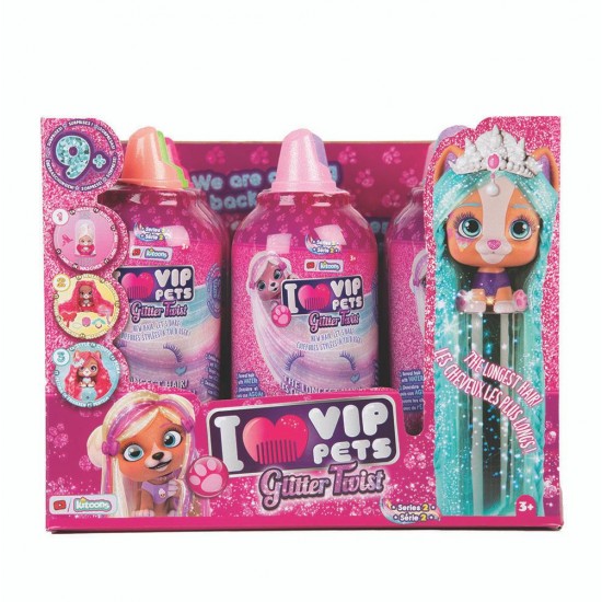 VIP Pets Σειρά Glitter Twist Συλλεκτική Κούκλα με Απίστευτα Μακριά Μαλλιά