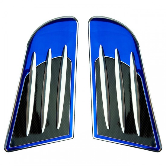 Αυτοκόλλητο Αλουμινίου Εισαγωγής Αέρα Μπλε-Ασημί 16x8.5cm