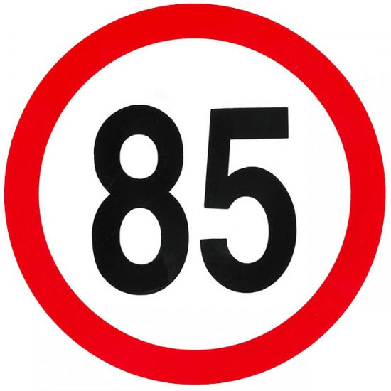 Αυτοκόλλητο Σήμα Όριο Ταχύτητας "85" 15cm 1Τμχ