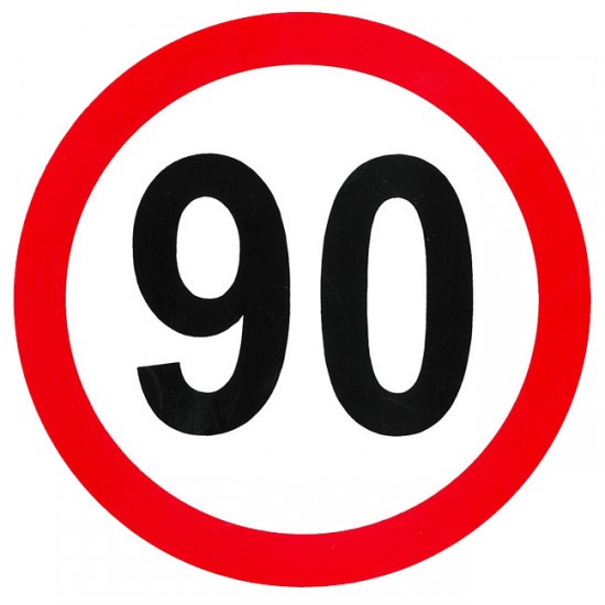 Αυτοκόλλητο Σήμα Όριο Ταχύτητας "90" 15cm 1Τμχ