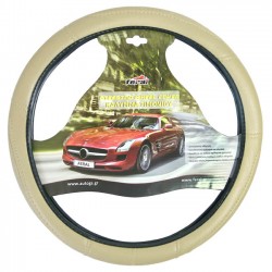 Κάλυμμα Τιμονιού Αυτοκινήτου Δερματίνη Με Γαζιά Μπεζ Medium 38cm