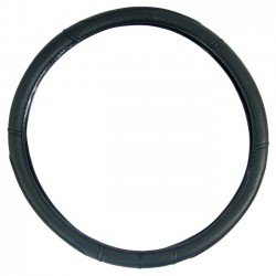 Κάλυμμα Τιμονιού Αυτοκινήτου Δερματίνη Με Γαζιά Μαύρο Xxxl 47cm