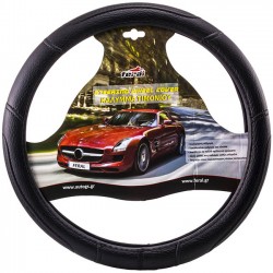 Κάλυμμα Τιμονιού Αυτοκινήτου Δερματίνη Με Γαζιά Μαύρο Xxxxl 50cm