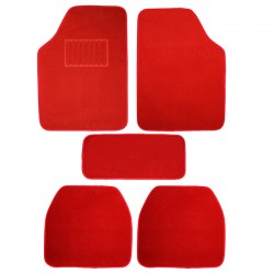 Μοκέτες Αυτοκινήτου Luxury Κόκκινες 5Τμχ