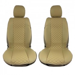 Πλατοκαθίσματα Aυτοκινήτου Δερματίνη Royal Ζευγάρι 2 Τεμάχια Μπροστινά Μπεζ
