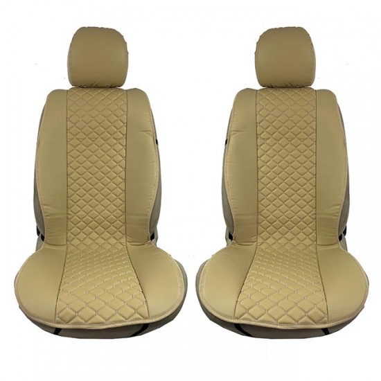 Πλατοκαθίσματα Aυτοκινήτου Δερματίνη Royal Ζευγάρι 2 Τεμάχια Μπροστινά Μπεζ