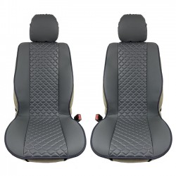 Πλατοκαθίσματα Aυτοκινήτου Δερματίνη Royal Ζευγάρι 2 Τεμάχια Μπροστινά Γκρι