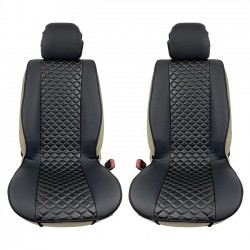 Πλατοκαθίσματα Aυτοκινήτου Δερματίνη Royal Ζευγάρι 2 Τεμάχια Μπροστινά Μαύρα
