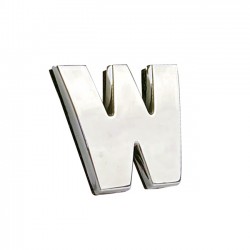 Αυτοκόλλητο Γράμμα Χρωμίου 3D "W" 2.7x2.5cm 1Τμχ
