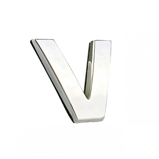 Αυτοκόλλητο Γράμμα Χρωμίου 3D "V" 2.7x2.5cm 1Τμχ