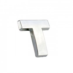 Αυτοκόλλητο Γράμμα Χρωμίου 3D "T" 2.7x2.5cm 1Τμχ