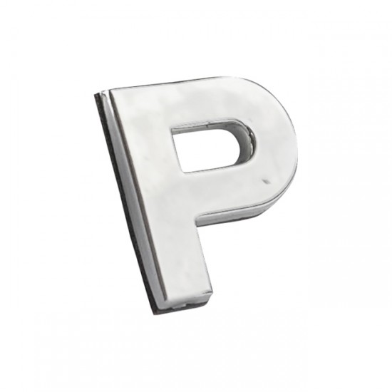 Αυτοκόλλητο Γράμμα Χρωμίου 3D "P" 2.7x2.5cm 1Τμχ