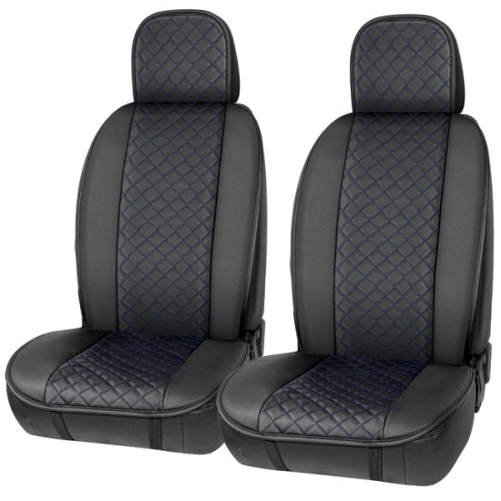 Πλατοκαθίσματα Αυτοκινήτου Elegance Μαύρο Με Μπλε Ραφή 2 Τεμάχια