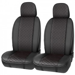 Πλατοκαθίσματα Αυτοκινήτου Elegance Μαύρο Με Κόκκινη Ραφή 2 Τεμάχια