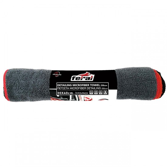 Πετσέτα Μicrofiber Detailing Pro Feral 30x40cm Ρολό 3Τμχ