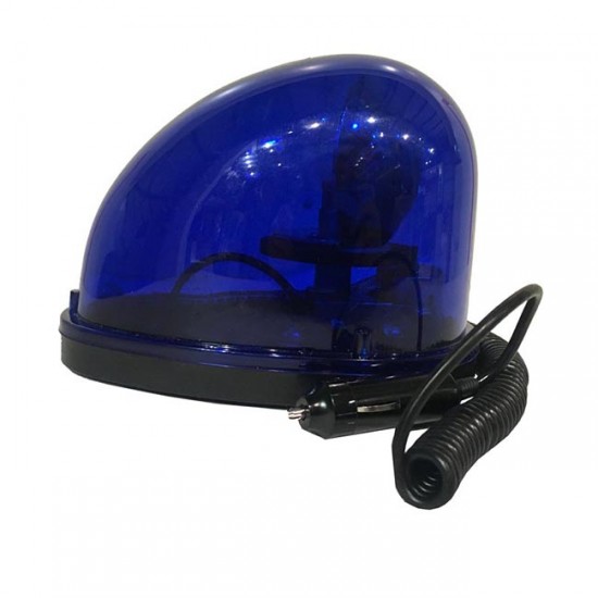 Φάρος Ασφαλείας Αυτοκινήτου Περιστρεφόμενος Μαγνητικός Οβάλ Μπλε 12V