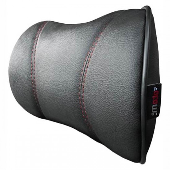 Μαξιλαράκι Αυχένα Αυτοκινήτου Από Δερματίνη Μαύρο Με Κόκκινη Ραφή Otom NPW-102 1 Τεμάχιο