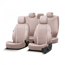 Καλύμματα Αυτοκινήτου Otom Coral Design Universal Full Δερματίνη Σετ Εμπρός / Πίσω Μπεζ CRΑL-102 11 Τεμαχίων