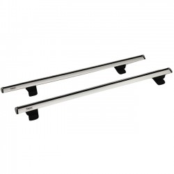 Μπάρες Οροφής Αλουμινίου Αεροδυναμικές Universal Rackit RK009C-120cm Fix-Point Σετ Με Πόδια Και Κλειδαριά Ασημί 2 Τεμάχια