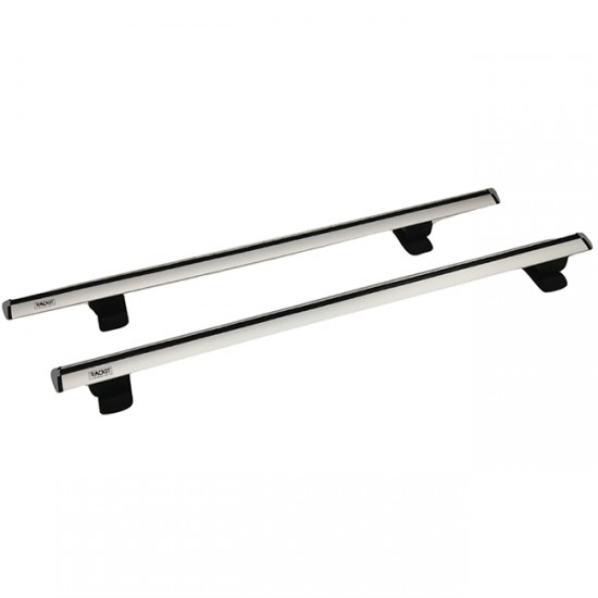 Μπάρες Οροφής Αλουμινίου Αεροδυναμικές Universal Rackit RK009C-120cm Fix-Point Σετ Με Πόδια Και Κλειδαριά Ασημί 2 Τεμάχια