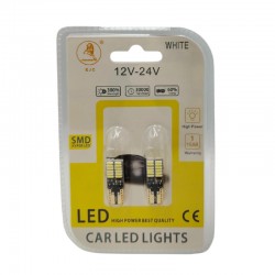 Λάμπες T10 24 Led 106335-100455 Ψείρες Λευκό 12V-24V 2 Τεμάχια
