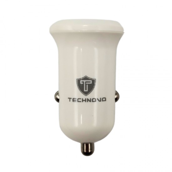 Φορτιστής Αναπτήρα Αυτοκινήτου Technovo TN-B013 Με 1 Θύρα USB Και 1 Θύρα USB-C 12-24V 3A Λευκός 1 Τεμάχιο