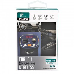 Fm Transmitter ΡL-666 Με Bluetooth, 2 USB Και Οθόνη LCD Μαύρο 1 Τεμάχιο