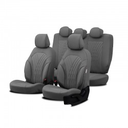 Καλύμματα Αυτοκινήτου Otom Progressive Design Universal Full Δερματίνη Σετ Εμπρός / Πίσω Μαύρο / Γκρι PRG-103 11 Τεμαχίων