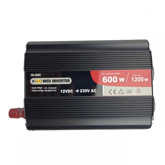 Inverter Αυτοκινήτου Από 12 Volt Σε 230 Volt 600/1200 Watt