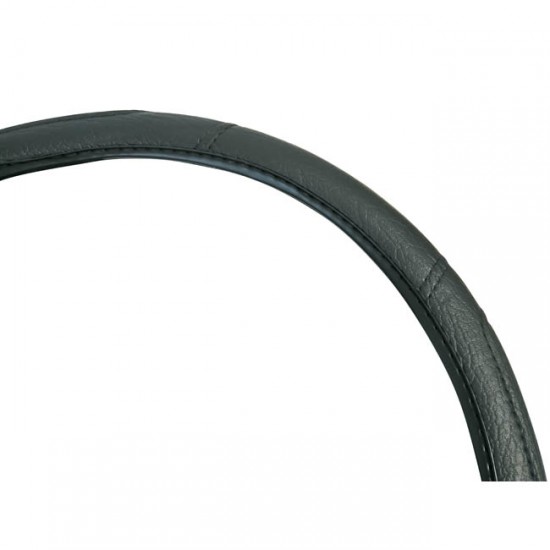 Κάλυμμα Τιμονιού Αυτοκινήτου Δερματίνη Με Γαζιά Μαύρο Small-Medium 37cm