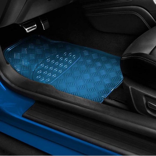 Πατάκια Αυτοκινήτου Αλουμινίου Universal Μπλε 4 Τεμάχια