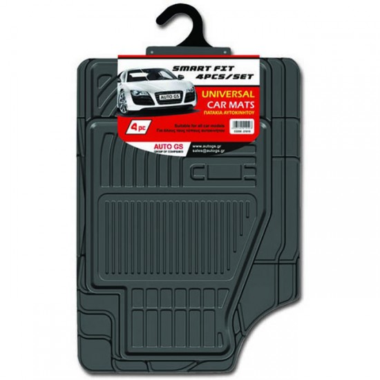 Πατάκια Αυτοκινήτου Smart Fit Μαύρα 4Τμχ