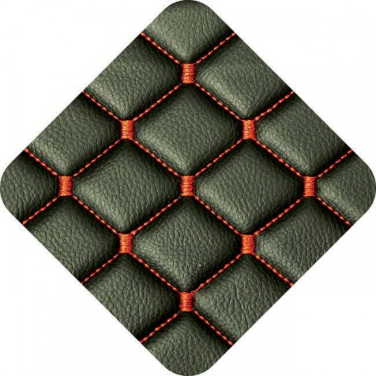 Πλατοκαθίσματα Aυτοκινήτου Δερματίνη Royal Ζευγάρι 2 Τεμάχια Μπροστινά Μαύρα Με Κόκκινη Ραφή