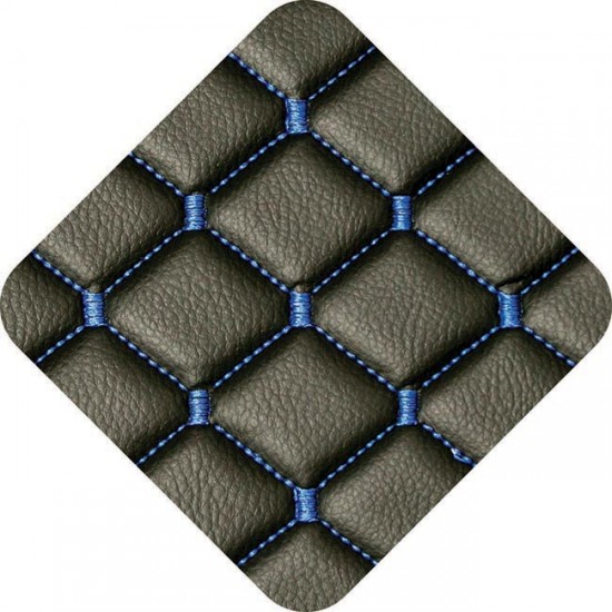 Πλατοκαθίσματα Aυτοκινήτου Δερματίνη Royal Ζευγάρι 2 Τεμάχια Μπροστινά Μαύρα Με Μπλε Ραφή