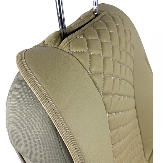 Πλατοκαθίσματα Aυτοκινήτου Δερματίνη Royal Ζευγάρι 2 Τεμάχια Μπροστινά Μπεζ