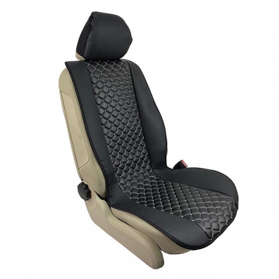 Πλατοκαθίσματα Aυτοκινήτου Δερματίνη Royal Ζευγάρι 2 Τεμάχια Μπροστινά Μαύρα Με Γκρι Ραφή