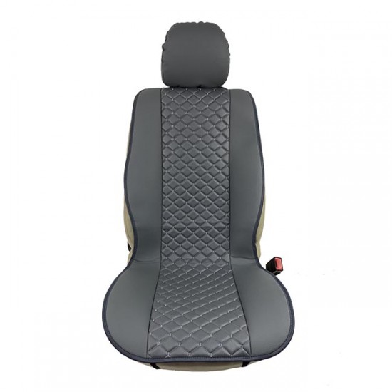 Πλατοκαθίσματα Aυτοκινήτου Δερματίνη Royal Ζευγάρι 2 Τεμάχια Μπροστινά Γκρι