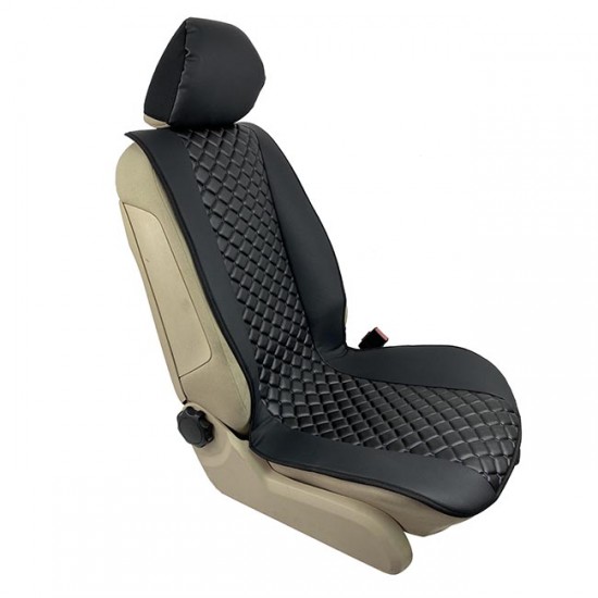 Πλατοκαθίσματα Aυτοκινήτου Δερματίνη Royal Ζευγάρι 2 Τεμάχια Μπροστινά Μαύρα