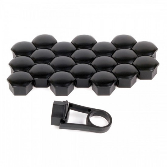 Καπάκια για μπουλόνια μαύρα 19mm σετ 20 Τεμάχια