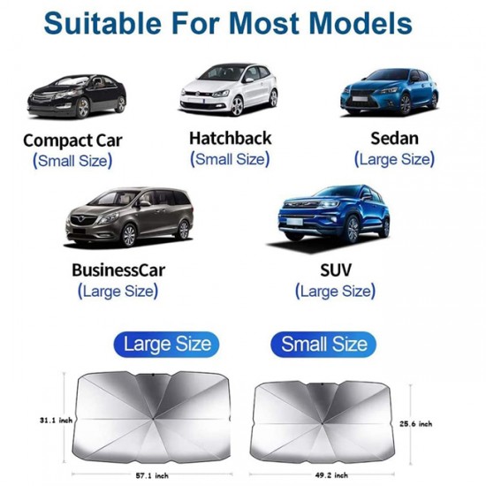 Ηλιοπροστασία Παρμπρίζ "Ομπρέλα" 145x130x79cm Large 1Τμχ