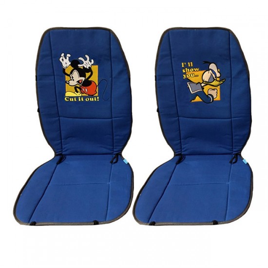 Πλατοκαθίσματα Αυτοκινήτου Διπλής Όψης Disney Mickey Mouse - Donald Duck Μπλε - Γκρι 2 Τεμάχια