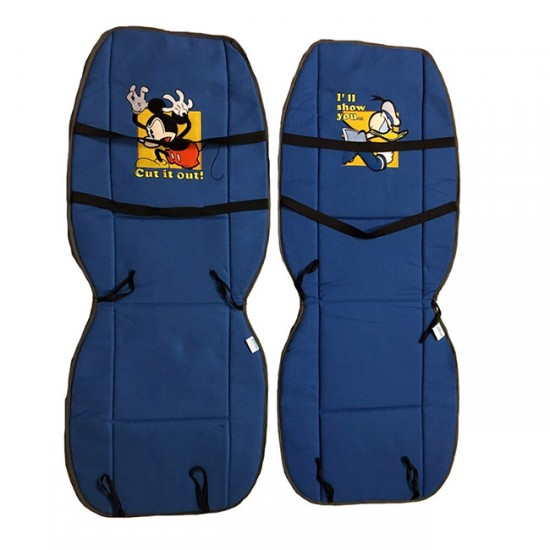 Πλατοκαθίσματα Αυτοκινήτου Διπλής Όψης Disney Mickey Mouse - Donald Duck Μπλε - Γκρι 2 Τεμάχια