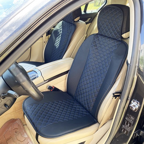 Πλατοκαθίσματα Αυτοκινήτου Elegance Μαύρο Με Μπλε Ραφή 2 Τεμάχια