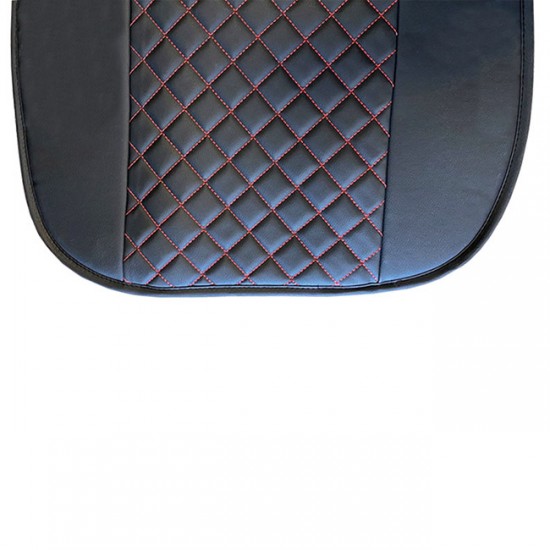 Πλατοκαθίσματα Αυτοκινήτου Elegance Μαύρο Με Κόκκινη Ραφή 2 Τεμάχια