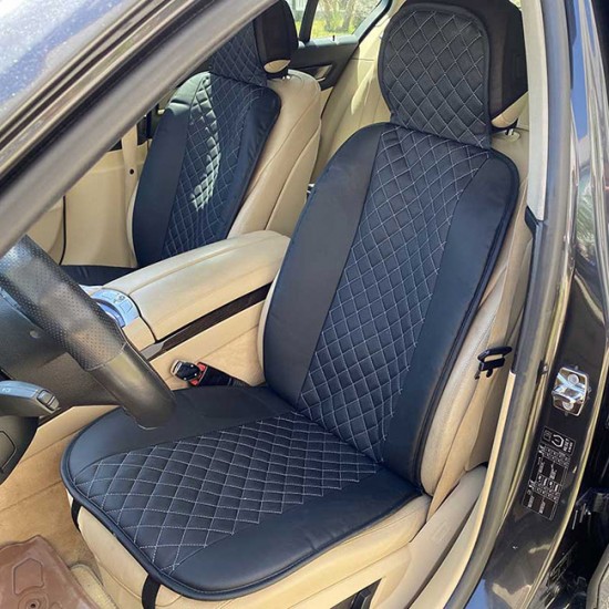 Πλατοκαθίσματα Αυτοκινήτου Elegance Μαύρο Με Γκρι Ραφή 2 Τεμάχια