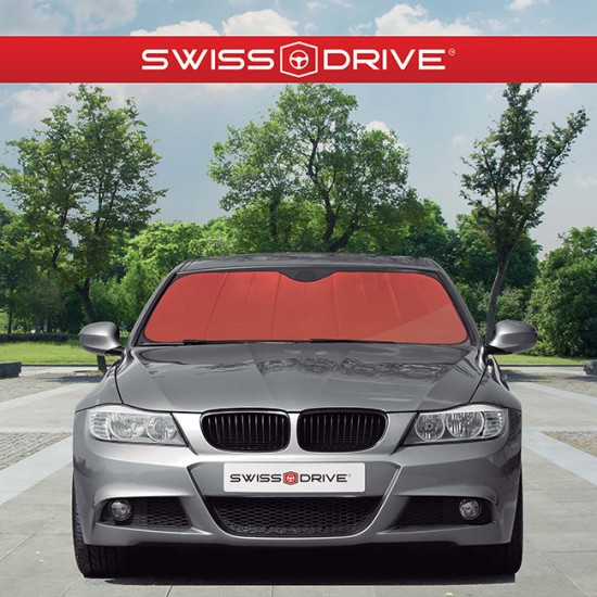 Ηλιοπροστασία Παρμπρίζ Αλουμινίου Κόκκινο Matte Large ΜΑΤΤRED 145x70cm 1Τμχ