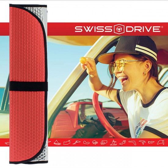 Ηλιοπροστασία Παρμπρίζ Αλουμινίου Κόκκινο Matte Large ΜΑΤΤRED 145x70cm 1Τμχ