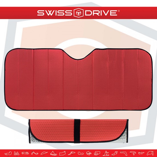 Ηλιοπροστασία Παρμπρίζ Αλουμινίου Κόκκινο Matte Large ΜΑΤΤRED 145x70cm 1Τμχ