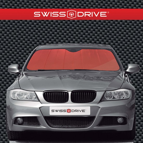 Ηλιοπροστασία Παρμπρίζ Αλουμινίου Κόκκινο Matte Large ΜΑΤΤRED 145x70cm 1Τμχ