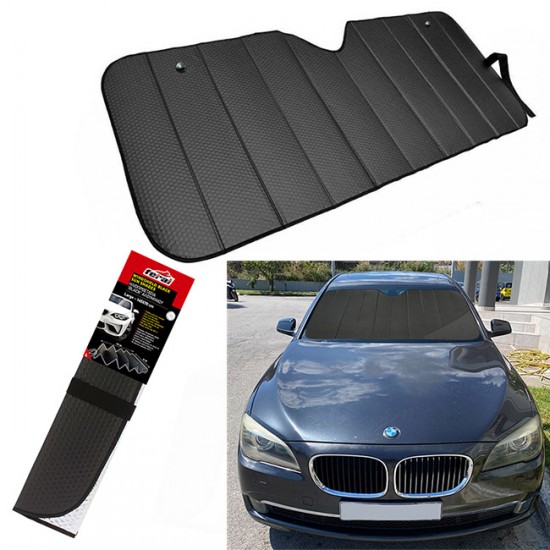 Ηλιοπροστασία Παρμπρίζ Αλουμινίου ''Black'' Feral Μαύρο Matte Large 145x70cm 1Τμχ